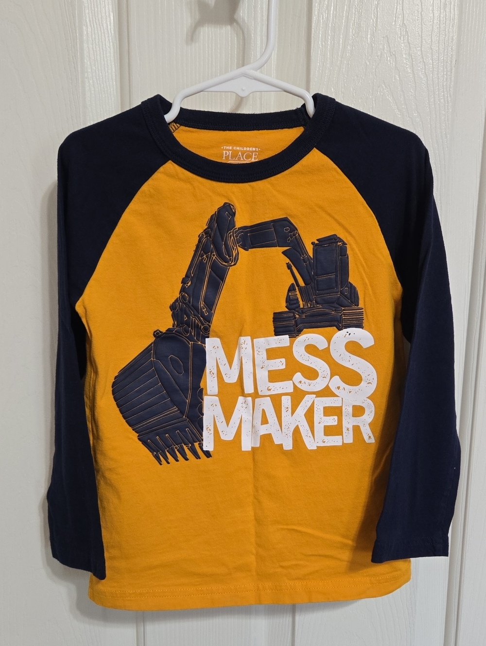Childrens place mess maker excavator shirt